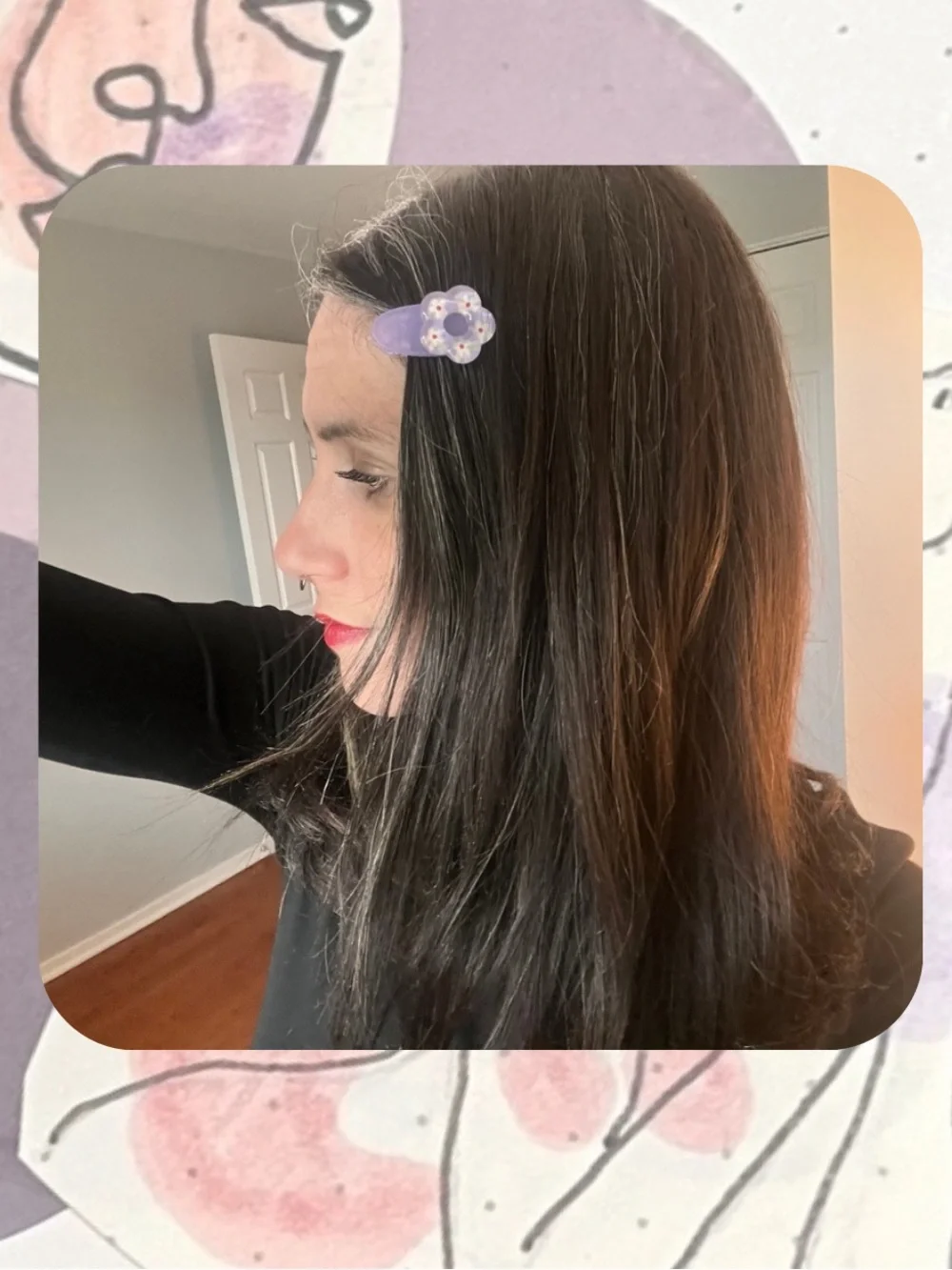 (women’s) 🍭3/$15 Kawaii Lavender Floral Hair Clips